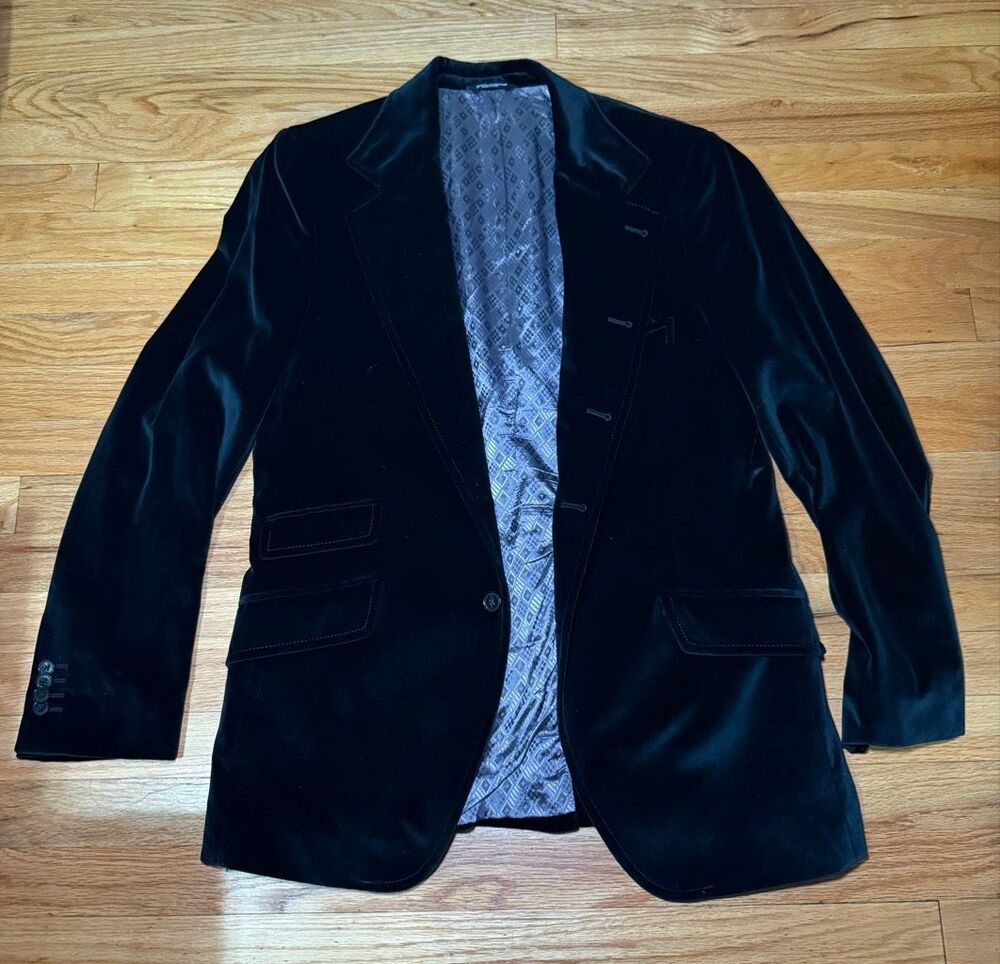 Vintage Dolce & Gabbana | Black Velvet Single-Breasted Blazer Jacket